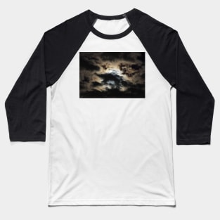 Moon and Storm Clouds Baseball T-Shirt